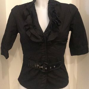 Short sleeve black blouse
